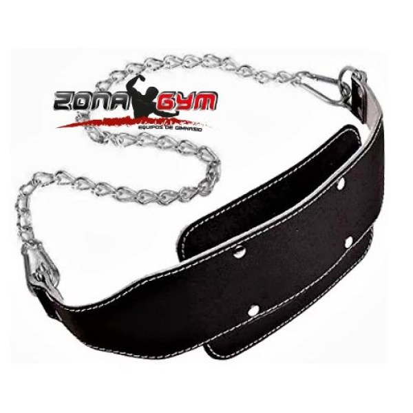 cinturon de cuero lastre con cadena